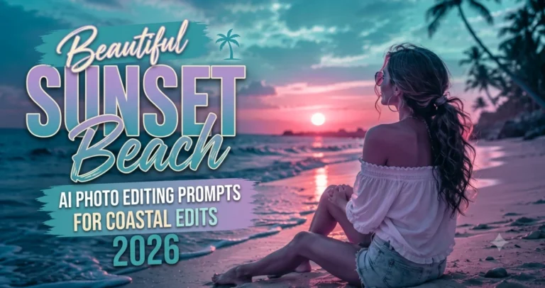 Beautiful Sunset Beach AI Photo Editing Prompts for Coastal Edits 2026