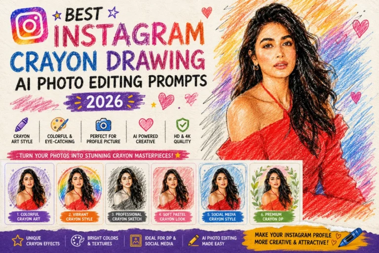 Best Instagram Crayon Drawing AI Photo Editing Prompts 2026