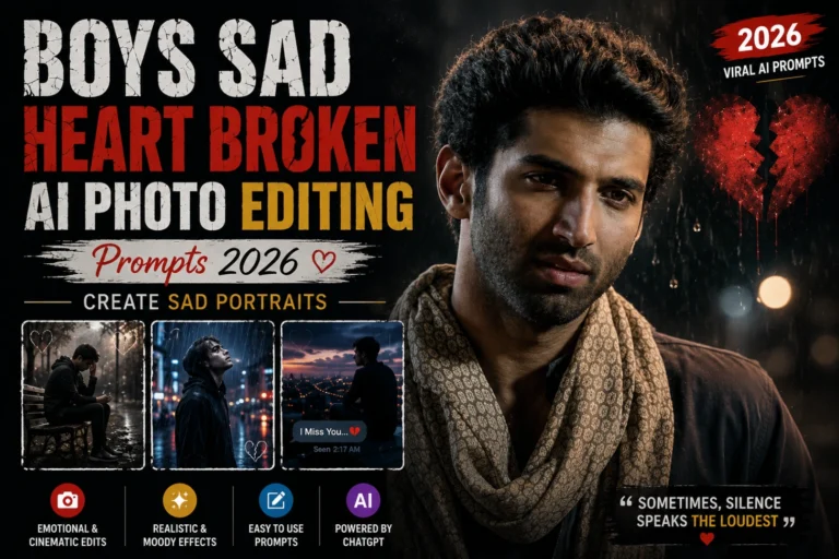 Boys Sad Heart Broken AI Photo Editing Prompts 2026 | Create Sad Portraits
