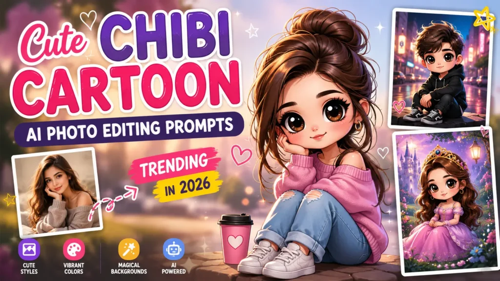 Cute Chibi Cartoon AI Photo Editing Prompts 