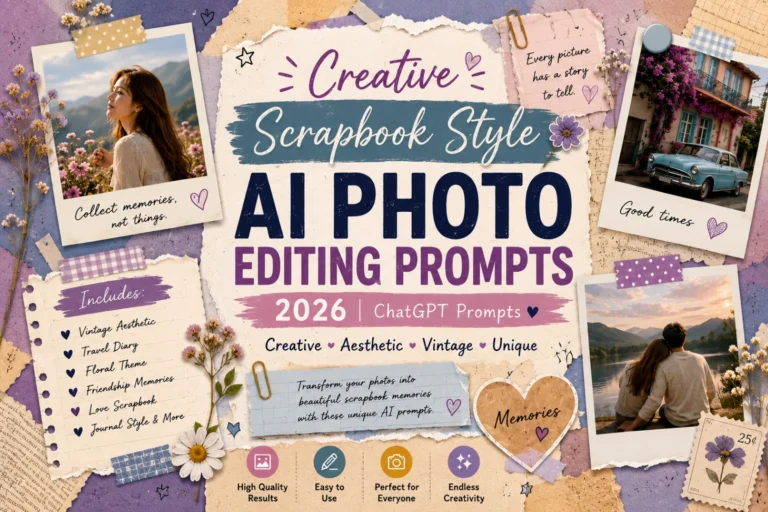 Creative Scrapbook Style AI Photo Editing Prompts 2026 | ChatGpt Prompts
