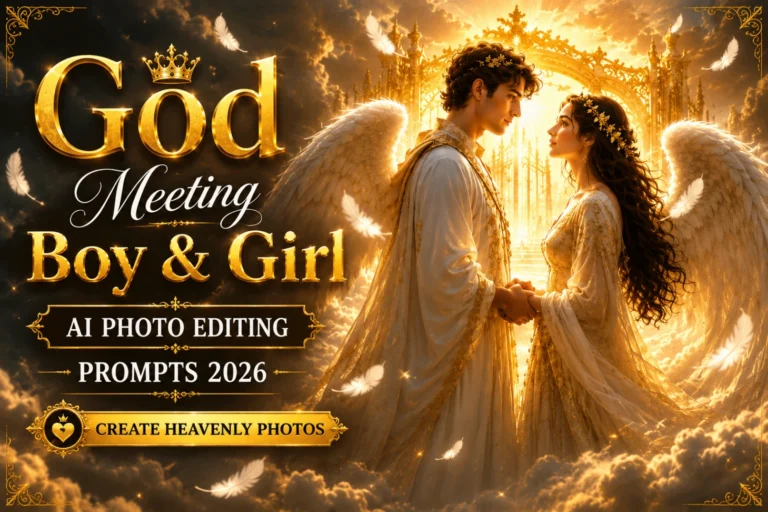 God Meeting Boy & Girl AI  Photo Editing Prompts 2026 | Create Heavenly Photos