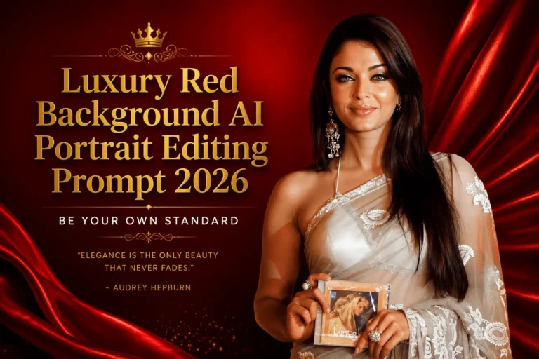 Luxury Red Background AI Portrait Editing Prompt
