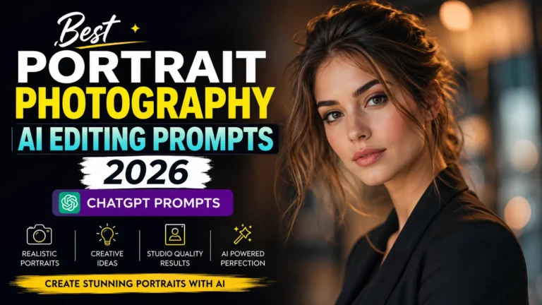 Best Portrait Photography AI Editing Prompts 2026| ChatGPT Prompts