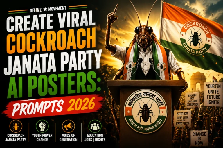 Cockroach Janata Party Photo Editing Prompts for Gen Z Posters 2026